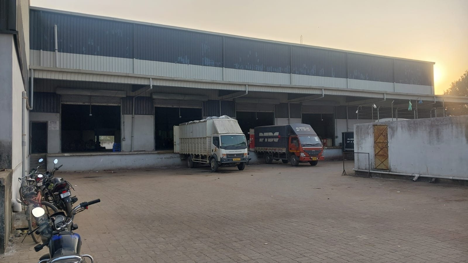Loading dock with delivery truck